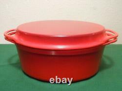 Le Creuset Enameled Cast Iron Red Oval Cerise Flame Dutch Oven & Grill LID #32