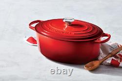 Le Creuset Enameled Cast Iron Signature Oval Dutch Oven, 5 Qt, Cerise