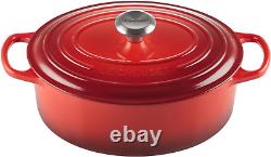 Le Creuset Enameled Cast Iron Signature Oval Dutch Oven, 5 Qt, Cerise