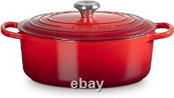 Le Creuset Enameled Cast Iron Signature Oval Dutch Oven, 5 qt, Cerise