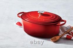 Le Creuset Enameled Cast Iron Signature Oval Dutch Oven 6.75 qt Cerise