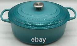 Le Creuset Enameled Oval Dutch Oven 6.75qt Cast Iron Dishwasher Safe Caribbean