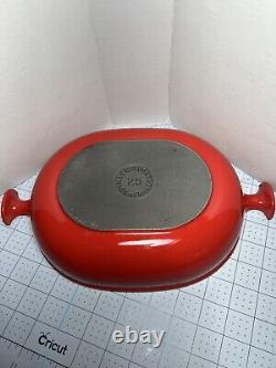 Le Creuset Enzo Mari La Mama Oval Enamel Cast Iron Au Gratin Baker #25 RED