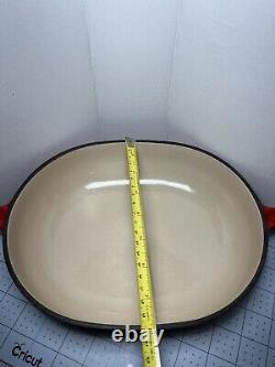 Le Creuset Enzo Mari La Mama Oval Enamel Cast Iron Au Gratin Baker #25 RED