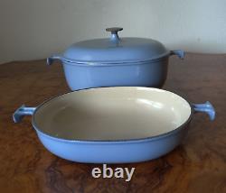Le Creuset Enzo Mari La Mama SET Dutch Oven #29 Grey-Blue 5Qt & Roasting Dish