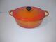 Le Creuset Flame C Orange Enamel Cast Iron Oval Dutch Oven 3.5 Qt