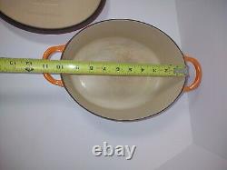 Le Creuset Flame C Orange Enamel Cast Iron Oval Dutch Oven 3.5 Qt