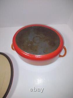 Le Creuset Flame C Orange Enamel Cast Iron Oval Dutch Oven 3.5 Qt