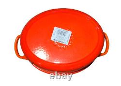 Le Creuset France Flame Orange Cast Iron Oval Dutch Oven WithLid #23 2 3/4 Qt New