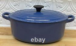 Le Creuset France Oval Dutch Oven #23 withLid Enameled Cast Iron Cobalt Blue