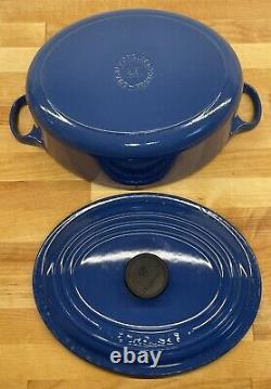 Le Creuset France Oval Dutch Oven #23 withLid Enameled Cast Iron Cobalt Blue