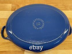 Le Creuset France Oval Dutch Oven #23 withLid Enameled Cast Iron Cobalt Blue