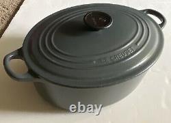 Le Creuset Gray Oval Dutch Oven 29 France Cast Iron Pot Pan RARE 5qt Five Quart