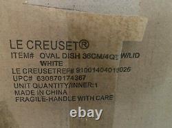 Le Creuset Heritage Stoneware 4 Quart Covered Oval Casserole, White