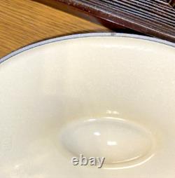 Le Creuset No. 28 Oval Casserole Blue 4 Quarts With Lid Cast Iron Vintg