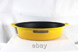 Le Creuset No. 43 Oval Roasting Pan Enameled Cast Iron Yellow -OPEN PAN