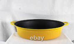 Le Creuset No. 43 Oval Roasting Pan Enameled Cast Iron Yellow -OPEN PAN