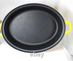 Le Creuset No. 43 Oval Roasting Pan Enameled Cast Iron Yellow -OPEN PAN