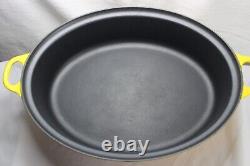 Le Creuset No. 43 Oval Roasting Pan Enameled Cast Iron Yellow -OPEN PAN