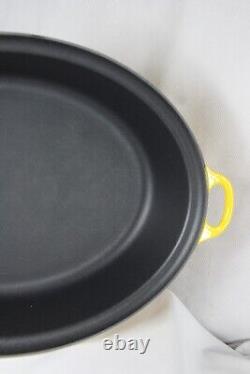 Le Creuset No. 43 Oval Roasting Pan Enameled Cast Iron Yellow -OPEN PAN