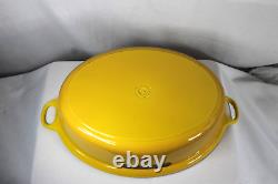 Le Creuset No. 43 Oval Roasting Pan Enameled Cast Iron Yellow -OPEN PAN