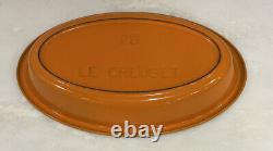Le Creuset Orange #28 Scrolled Edge Oval Roasting Pan Baking Vintage Excellent