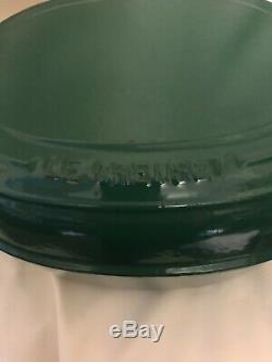 Le Creuset Oval Baking Dish/Roasting Pan With Sautee Pan Lid 10 1/2 4.5qt Green