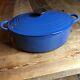 Le Creuset Oval Blue Dutch Oven Cast Iron Porcelain Enamel 5 Quart Pot France