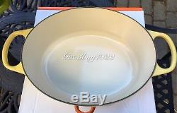 Le Creuset Oval Cast Iron Matte Yellow Mimosa 6.75 Qt 31 New Beautiful