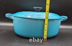 Le Creuset Oval Dutch Oven 2.6L 2.75qt 23cm Caribbean Blue Cast Iron France EUC