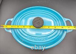 Le Creuset Oval Dutch Oven 2.6L 2.75qt 23cm Caribbean Blue Cast Iron France EUC