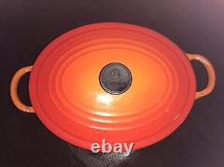 Le Creuset Oval Dutch Oven 2.6L 2.75qt 23cm Orange Flame Enamel Cast Iron FRANCE