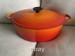 Le Creuset Oval Dutch Oven 6.4L 6.75qt 12 Orange Flame Enamel Cast Iron FRANCE