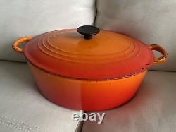 Le Creuset Oval Dutch Oven 6.4L 6.75qt 12 Orange Flame Enamel Cast Iron FRANCE