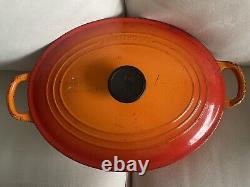 Le Creuset Oval Dutch Oven 6.4L 6.75qt 12 Orange Flame Enamel Cast Iron FRANCE