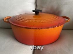 Le Creuset Oval Dutch Oven 6.4L 6.75qt 12 Orange Flame Enamel Cast Iron FRANCE