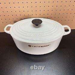 Le Creuset Oval Dutch Oven Cast Iron Enameled #29 5 QT White With Lid