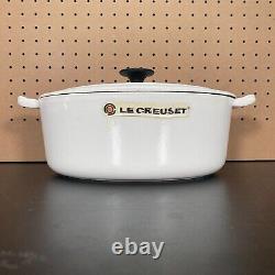 Le Creuset Oval Dutch Oven Cast Iron Enameled #29 5 QT White With Lid