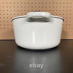 Le Creuset Oval Dutch Oven Cast Iron Enameled #29 5 QT White With Lid