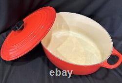 Le Creuset Oval Dutch Oven Red Enamel Cast Iron #29 France w Lid