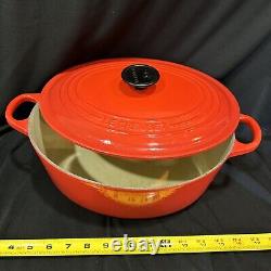 Le Creuset Oval Dutch Oven Red Enamel Cast Iron #29 France w Lid