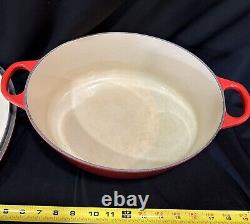 Le Creuset Oval Dutch Oven Red Enamel Cast Iron #29 France w Lid