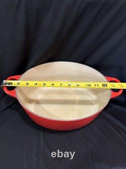 Le Creuset Oval Dutch Oven Red Enamel Cast Iron #29 France w Lid