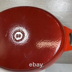 Le Creuset Oval Griddle 29cm 11-3/8 Red Cerise Enamel Cast Iron FRANCE EUC