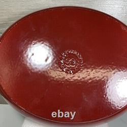 Le Creuset Oval Griddle 29cm 11-3/8 Red Cerise Enamel Cast Iron FRANCE EUC