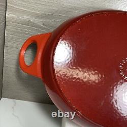 Le Creuset Oval Griddle 29cm 11-3/8 Red Cerise Enamel Cast Iron FRANCE EUC