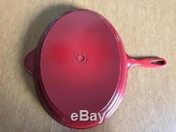 Le Creuset Oval Skillet Grill Cherry Red-Cerise Red- Extra Large Size