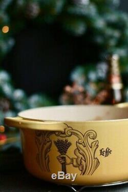 Le Creuset Quince Yellow Leffe Limited Edition Cast Iron 4.5 Qt 24 New Rare