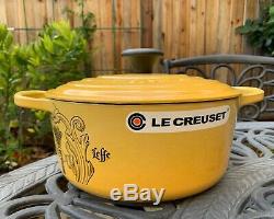 Le Creuset Quince Yellow Leffe Limited Edition Cast Iron 4.5 Qt 24 New Rare