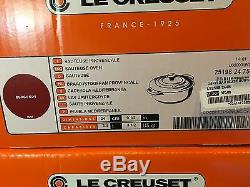 Le Creuset RARE 3.5 QT BURGUNDY Sauteuse Enameled Cast Iron Dutch Oven NEW Red